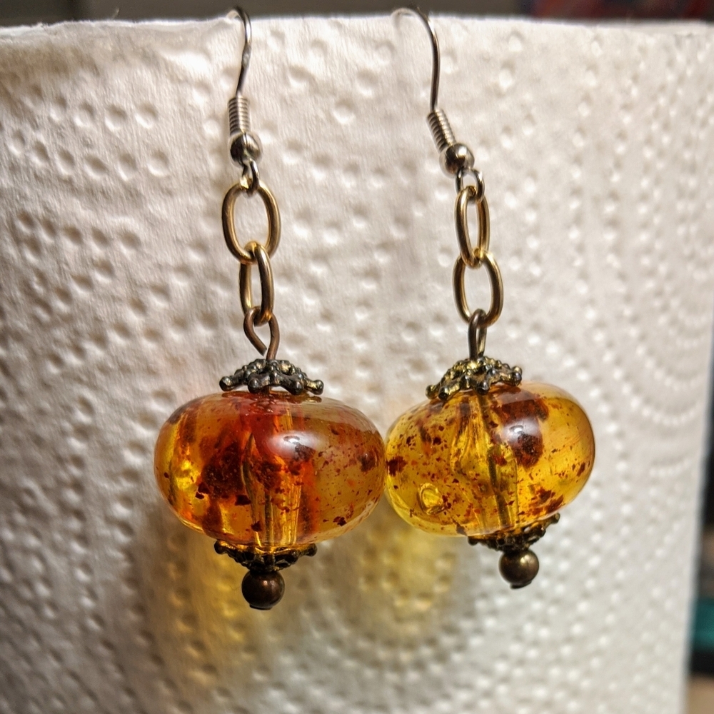 Vintage glass statement earrings